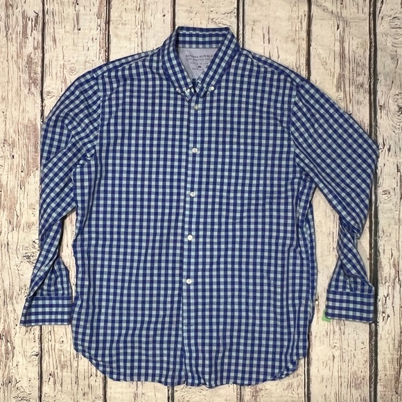 Banana Republic Checkered Slim Fit Button Down Shirt Mens - Picture 1 of 5
